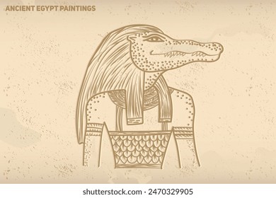 ancient Egypt decorative vector illustration. Traditional ethnic ornament.