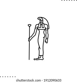 Icono vectorial de las deidades de Egipto antiguo en contorno