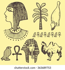 Ancient Egypt doodle set
