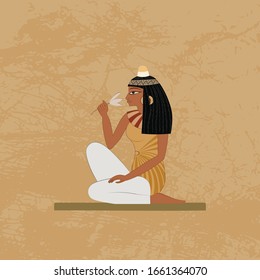 Ancient Egypt. Egyptian gods and pharaohs. Hieroglyphic carvings, frescoes, mythological scenes. Egypt background, vector illustration.