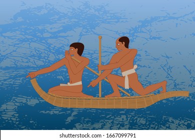 Ancient Egypt. Egyptian gods and pharaohs. Hieroglyphic carvings, frescoes, mythological scenes. Egypt background, vector illustration.