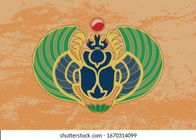 Ancient Egypt. Egyptian gods and pharaohs. Hieroglyphic carvings, frescoes, mythological scenes. Egypt background, vector illustration.