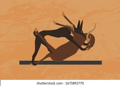 Ancient Egypt. Egyptian gods and pharaohs. Hieroglyphic carvings, frescoes, mythological scenes. Egypt background, vector illustration.