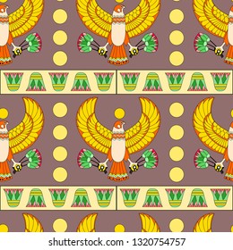 ancient egypt falcon  seamless pattern