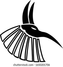 Ancient Egypt God Anubis Vector Icon,Symbol,Sign on White Background