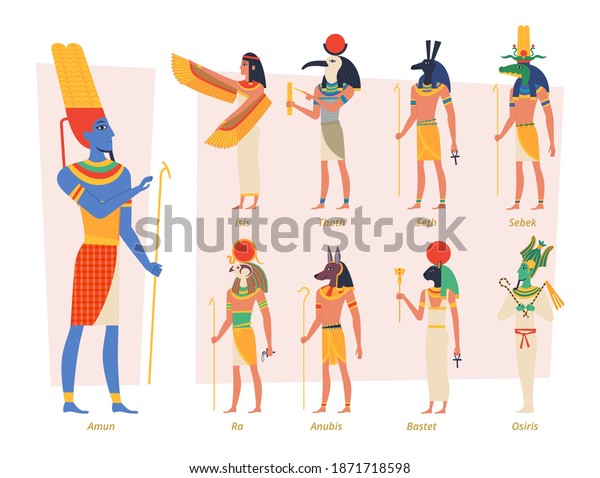 Ancient Egypt Gods Isis Osiris Ra Stock Vector (Royalty Free ...