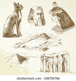 ancient egypt - hand drawn set