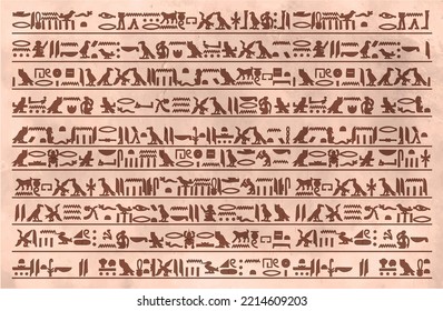 Ancient Egypt hieroglyphic mural vector