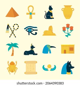 ancient egypt icon set design