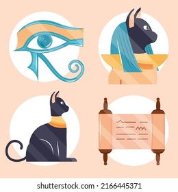ancient egypt icon set design