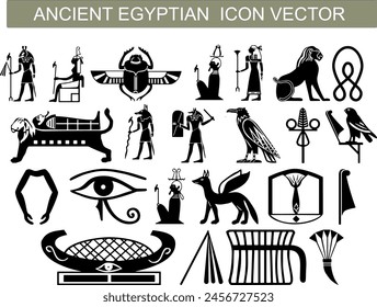 Vector de conjunto de iconos del antiguo Egipto