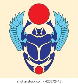  Ancient Egypt Inspired Scarab Beetle Vector