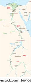 Antiguo mapa de Egipto con importantes vistas al río Nile