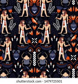 Ancient Egypt pattern seamless design illustration