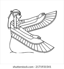 Ancient Egypt People God Black White Stock Vector (Royalty Free ...