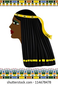 Ancient Egypt,  portrait of a beautiful woman in profile