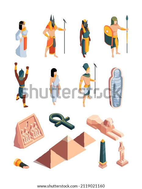 Ancient Egypt Pyramid Pharaoh Mythology Characters 库存矢量图（免版税）2119021160 Shutterstock