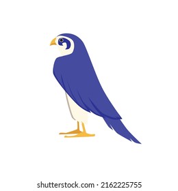 Ancient Egypt sacred bird falcon, flat cartoon vector illustration isolated on white background. Egyptian culture religious symbol of great sun god Ra or Horus.