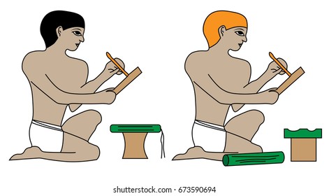 Ancient Egypt scribes illustration