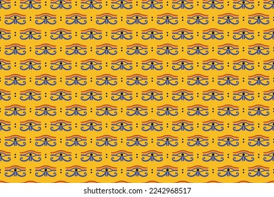 Ancient Egypt seamless pattern. Hieroglyphic carvings on the exterior walls of an ancient egyptian pattern. Ancient Egypt murals. Grunge Egypt seamless background. Egyptian gods and pharaohs pattern