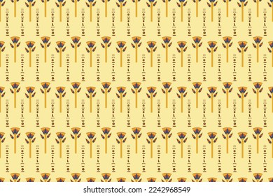 Ancient Egypt seamless pattern. Hieroglyphic carvings on the exterior walls of an ancient egyptian pattern. Ancient Egypt murals. Grunge Egypt seamless background. Egyptian gods and pharaohs pattern