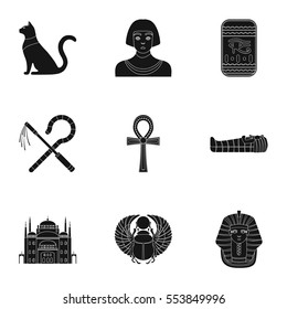 Ancient Egypt set icons in black style. Big collection of ancient Egypt vector symbol stock illustration