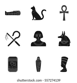 Ancient Egypt set icons in black style. Big collection of ancient Egypt vector symbol stock illustration