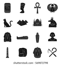 Ancient Egypt set icons in black style. Big collection of ancient Egypt vector symbol stock illustration