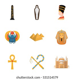 Ancient Egypt set icons in cartoon style. Big collection of ancient Egypt vector symbol stock illustration