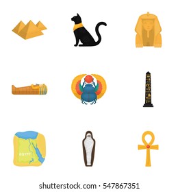 Ancient Egypt set icons in cartoon style. Big collection of ancient Egypt vector symbol stock illustration