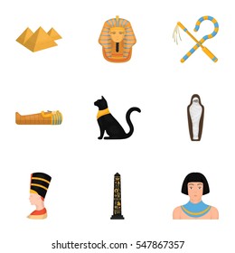 Ancient Egypt set icons in cartoon style. Big collection of ancient Egypt vector symbol stock illustration