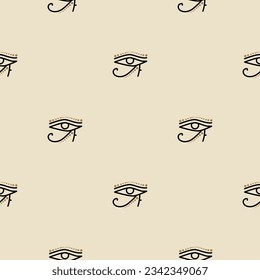 Ancient Egypt sign of Ra. Vector illustration. Seamless pattern