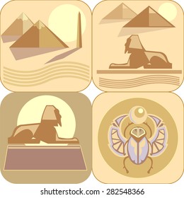 Ancient Egypt, vector icons art