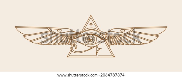 Ancient Egypt Vintage Art Hipster Line Stock Vector (Royalty Free ...