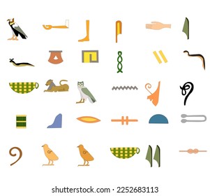 Ancient egyptian alphabet vector illustration