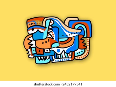 ancient Egyptian art. ancient Egyptian decorative hieroglyphs. vector illustration