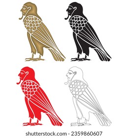 Ancient Egyptian Ba Bird Vector Illustration