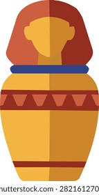 Ancient Egyptian canopic jar vector illustration historical funerary vase