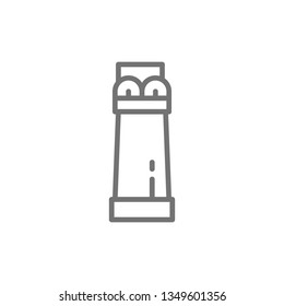 Ancient egyptian column line icon.