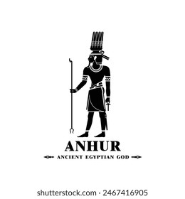 Ancient egyptian god anhur silhouette, middle east god Logo