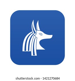 Ancient egyptian god Anubis icon digital blue for any design isolated on white vector illustration