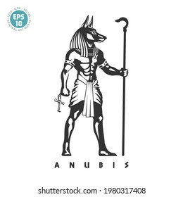 Ancient egyptian god Anubis illustration vector