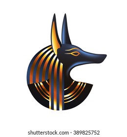 Ancient egyptian god Anubis isolated on transparent background, vector illustration