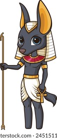 Ancient egyptian god anubis vector illustration