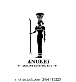 Ancient egyptian god anuket silhouette, middle east god Logo