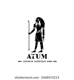 Ancient egyptian god atum silhouette, middle east god Logo