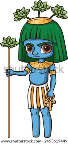 Ancient egyptian god hapi vector illustration