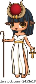 Ancient egyptian god hathor vector illustration