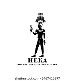 Ancient egyptian god heka silhouette, middle east god Logo