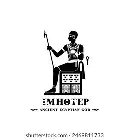 Alte ägyptische Gott imhotep Silhouette, Mittlerer Osten Gott Logo